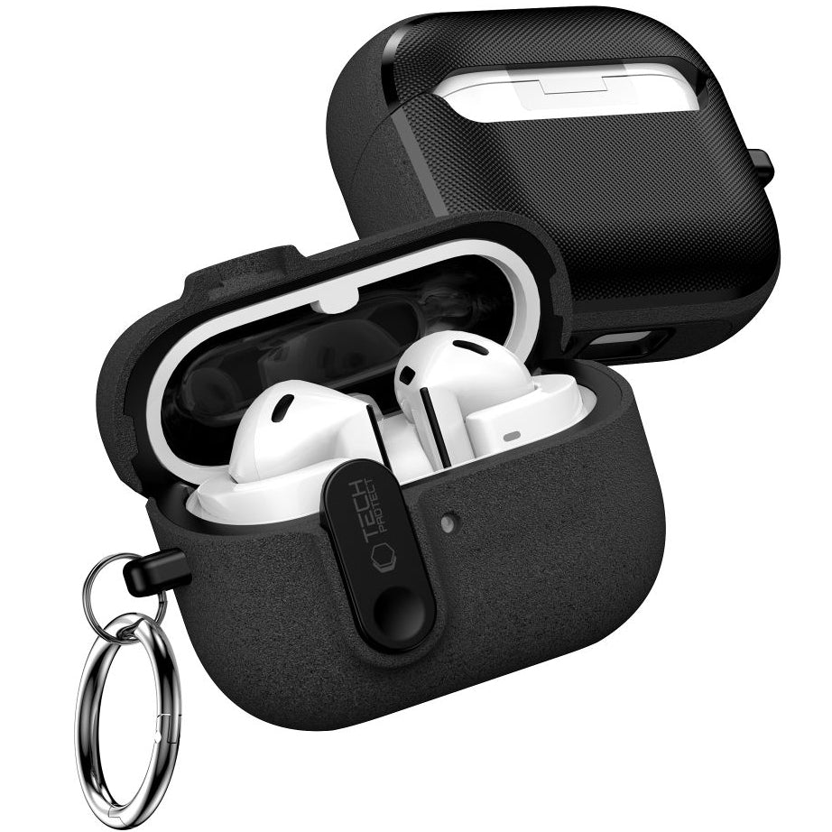 Schutzhülle für Galaxy Buds 3 / 3 FE / 3 Pro, Tech-Protect Slim Hook, Schwarz