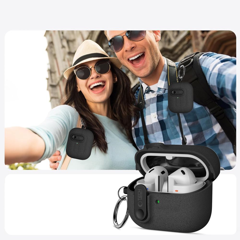 Schutzhülle für Galaxy Buds 3 / 3 FE / 3 Pro, Tech-Protect Slim Hook, Schwarz
