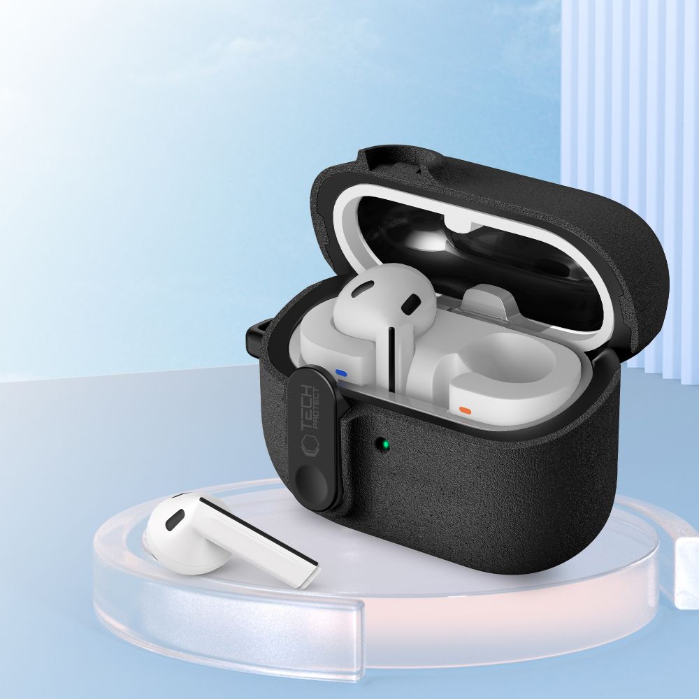 Schutzhülle für Galaxy Buds 3 / 3 FE / 3 Pro, Tech-Protect Slim Hook, Schwarz