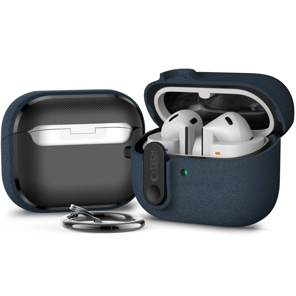 Schutzhülle für Galaxy Buds 3 / 3 FE / 3 Pro, Tech-Protect Slim Hook, Dunkelblau