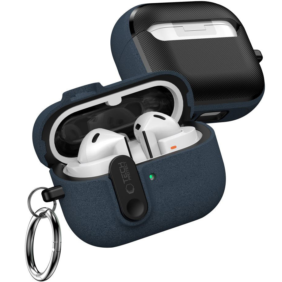 Schutzhülle für Galaxy Buds 3 / 3 FE / 3 Pro, Tech-Protect Slim Hook, Dunkelblau