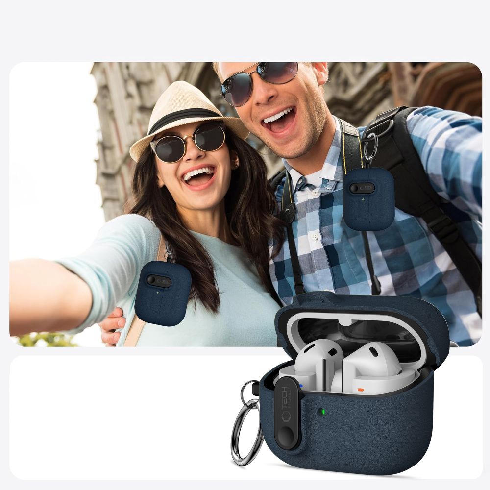 Schutzhülle für Galaxy Buds 3 / 3 FE / 3 Pro, Tech-Protect Slim Hook, Dunkelblau