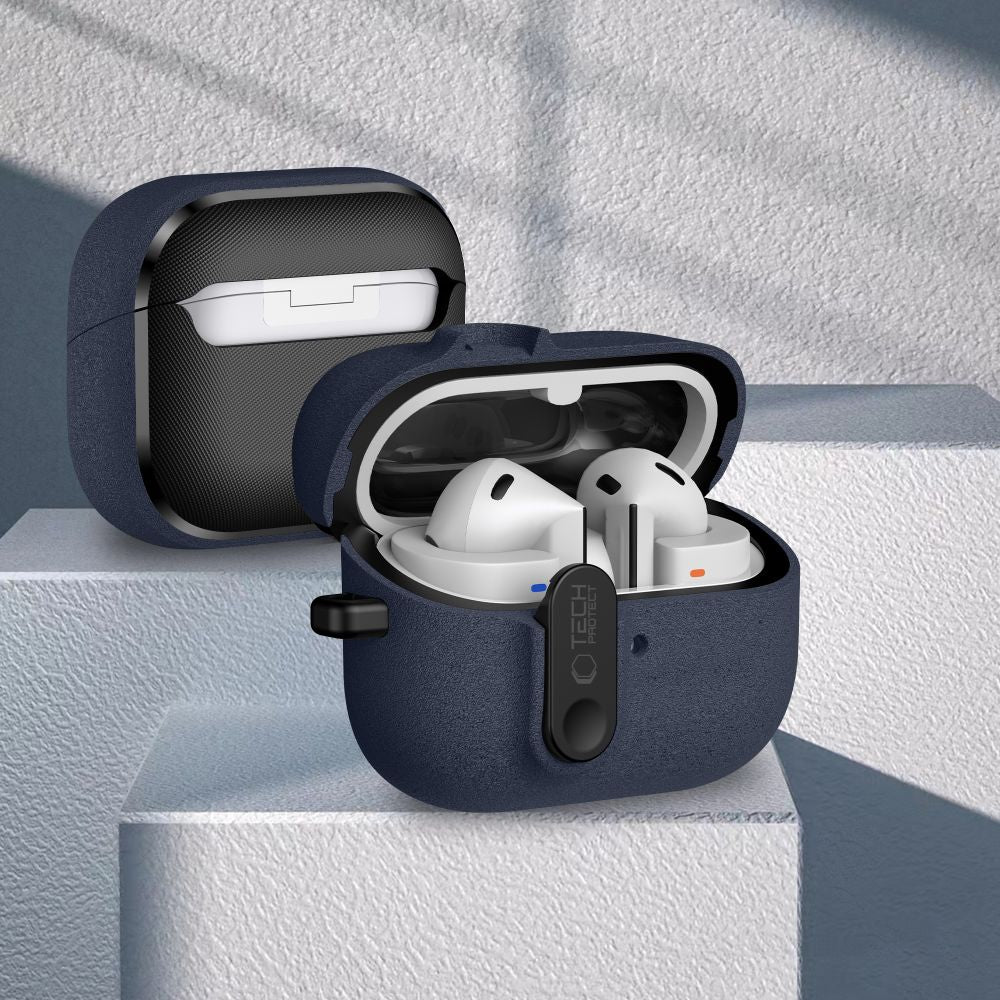 Schutzhülle für Galaxy Buds 3 / 3 FE / 3 Pro, Tech-Protect Slim Hook, Dunkelblau
