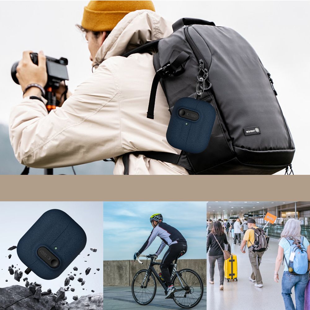 Schutzhülle für Galaxy Buds 3 / 3 FE / 3 Pro, Tech-Protect Slim Hook, Dunkelblau