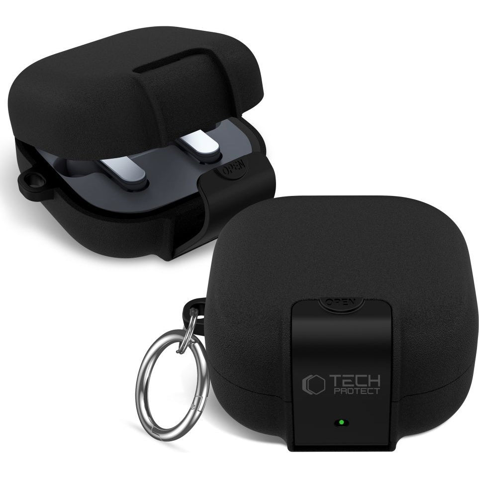 Schutzhülle Tech-Protect Slim Hook für Samsung Galaxy Buds 4 / 4 Pro, Schwarz
