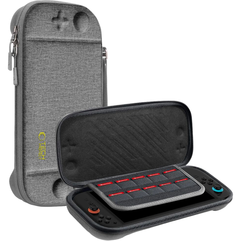 Schutzhülle für Nintendo Switch 2, Tech-Protect Slim Pouch, Grau