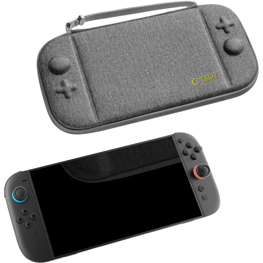 Schutzhülle für Nintendo Switch 2, Tech-Protect Slim Pouch, Grau