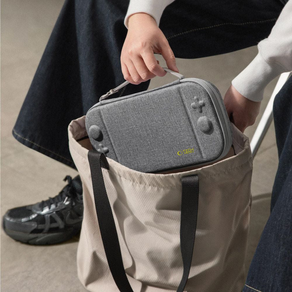 Schutzhülle für Nintendo Switch 2, Tech-Protect Slim Pouch, Grau