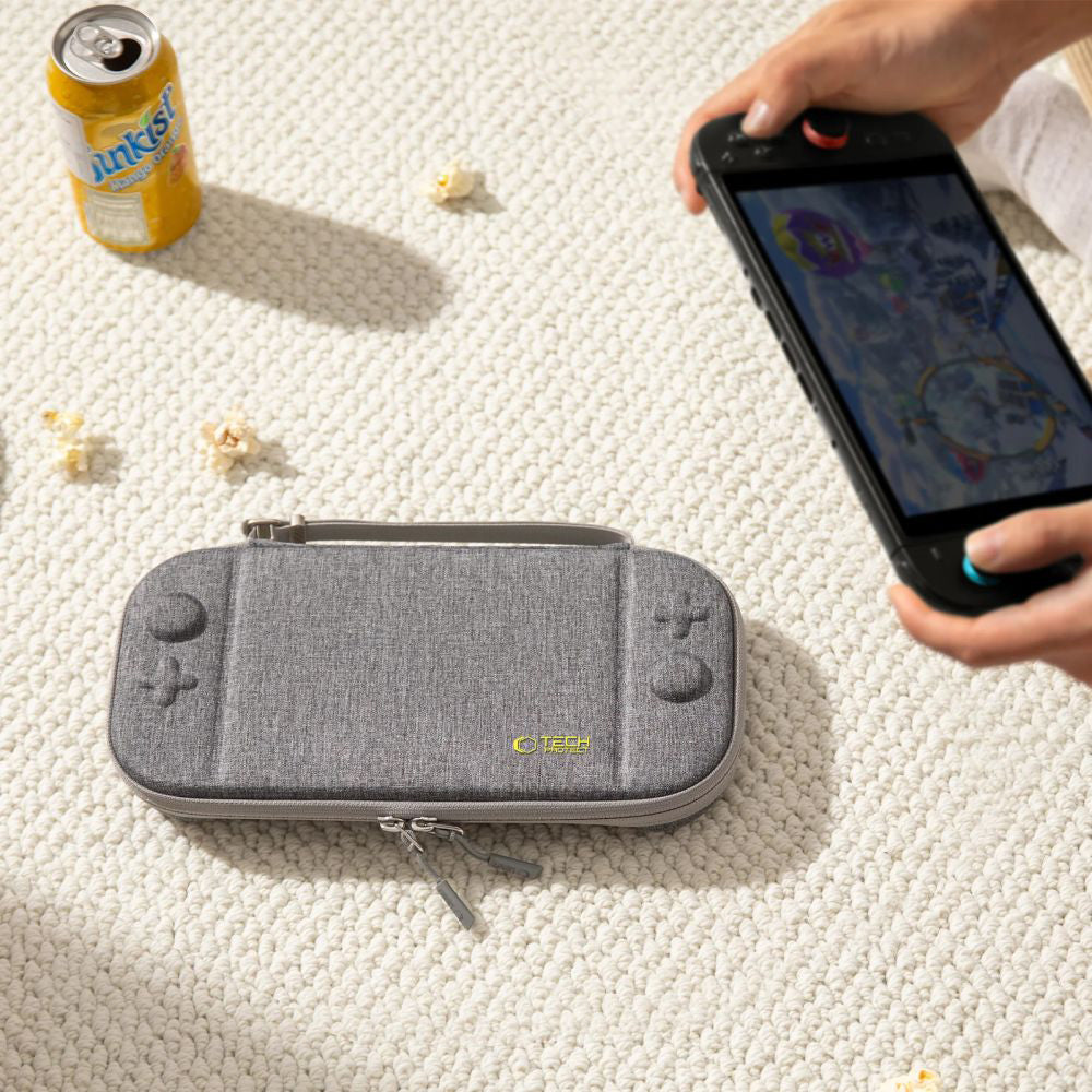 Schutzhülle für Nintendo Switch 2, Tech-Protect Slim Pouch, Grau