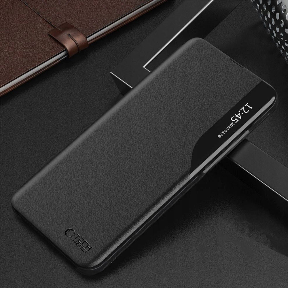 Handyhülle mit Klappe für Galaxy A37 5G, Tech-Protect Smart View, Schwarz
