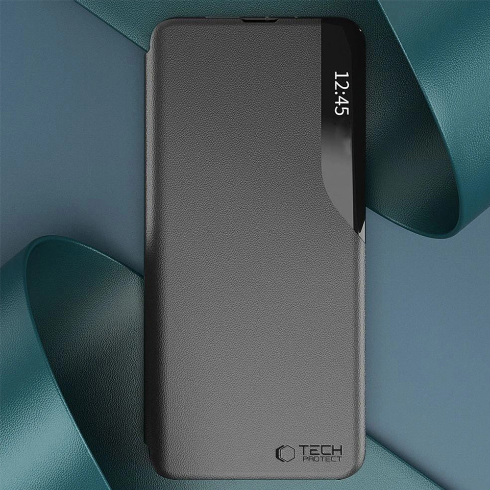 Handyhülle mit Klappe für Galaxy A37 5G, Tech-Protect Smart View, Schwarz