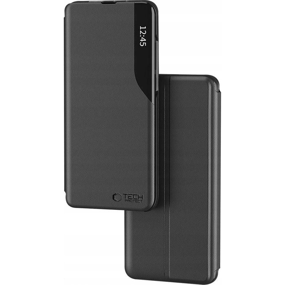 Handyhülle mit Klappe für Galaxy A56 5G, Tech-Protect Smart View, Schwarz