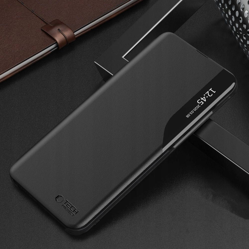 Handyhülle mit Klappe für Galaxy A56 5G, Tech-Protect Smart View, Schwarz
