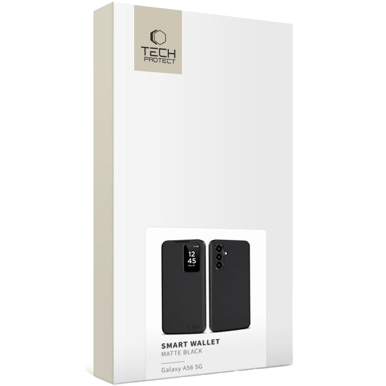 Handyhülle mit Klappe für Galaxy A56 5G, Tech-Protect Smart Wallet, Schwarz