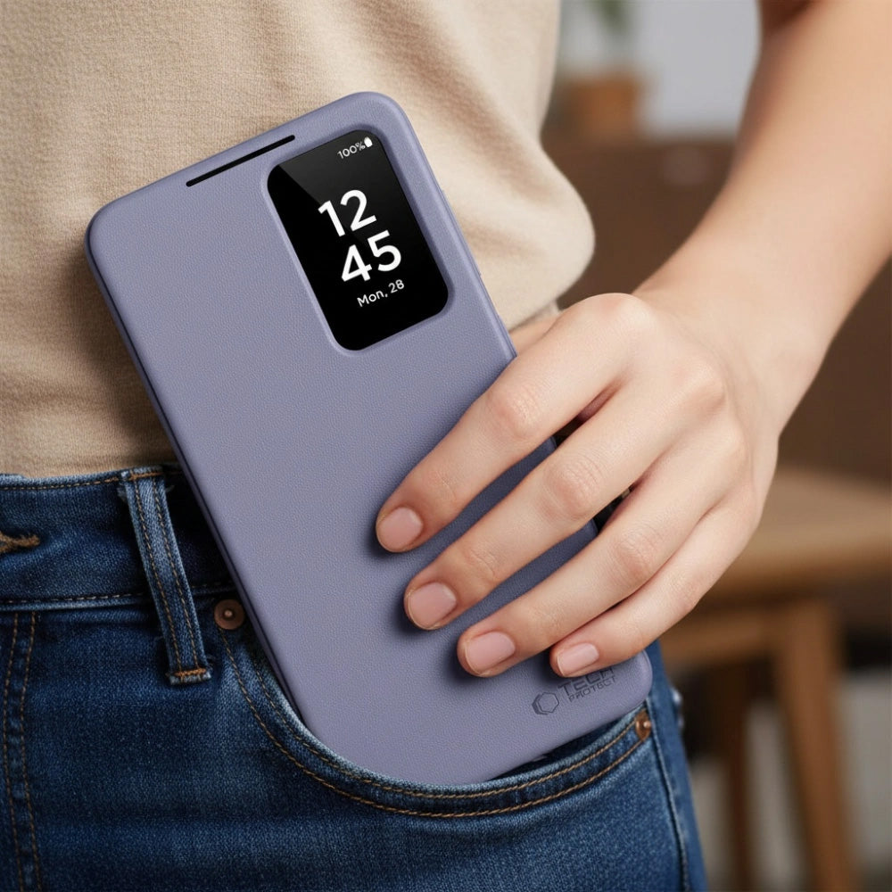 Handyhülle mit Klappe für Galaxy A57 5G, Tech-Protect  Smart Wallet, Violett
