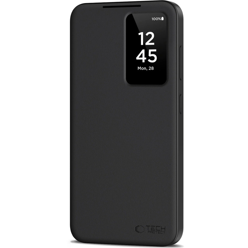Handyhülle mit Klappe für Galaxy S25, Tech-Protect Smart Wallet, Schwarz