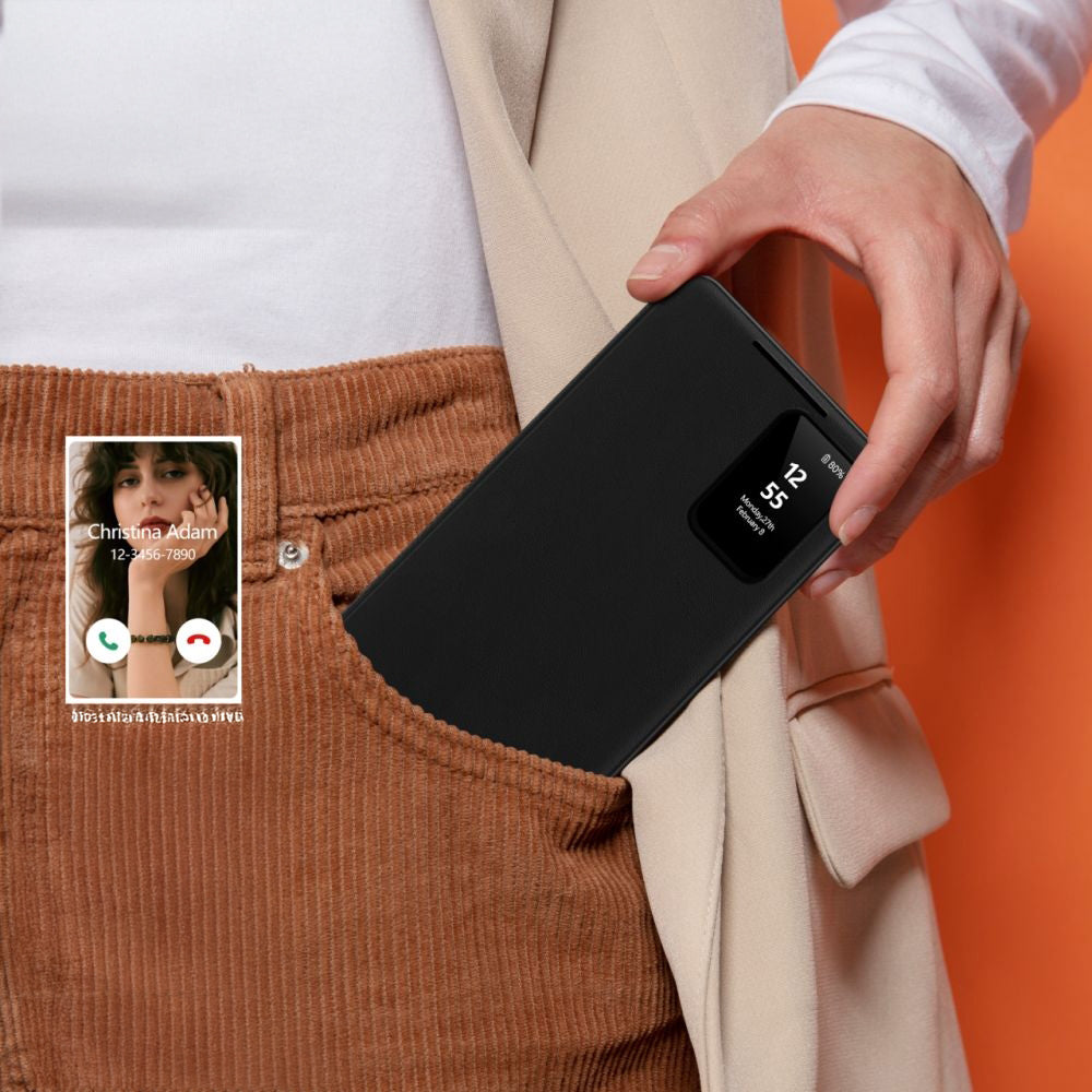 Handyhülle mit Klappe für Galaxy S25 Plus, Tech-Protect Smart Wallet, Schwarz