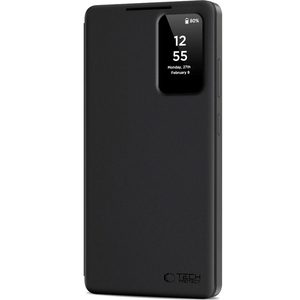 Handyhülle mit Klappe für Galaxy S25 Ultra, Tech-Protect Smart Wallet, Schwarz