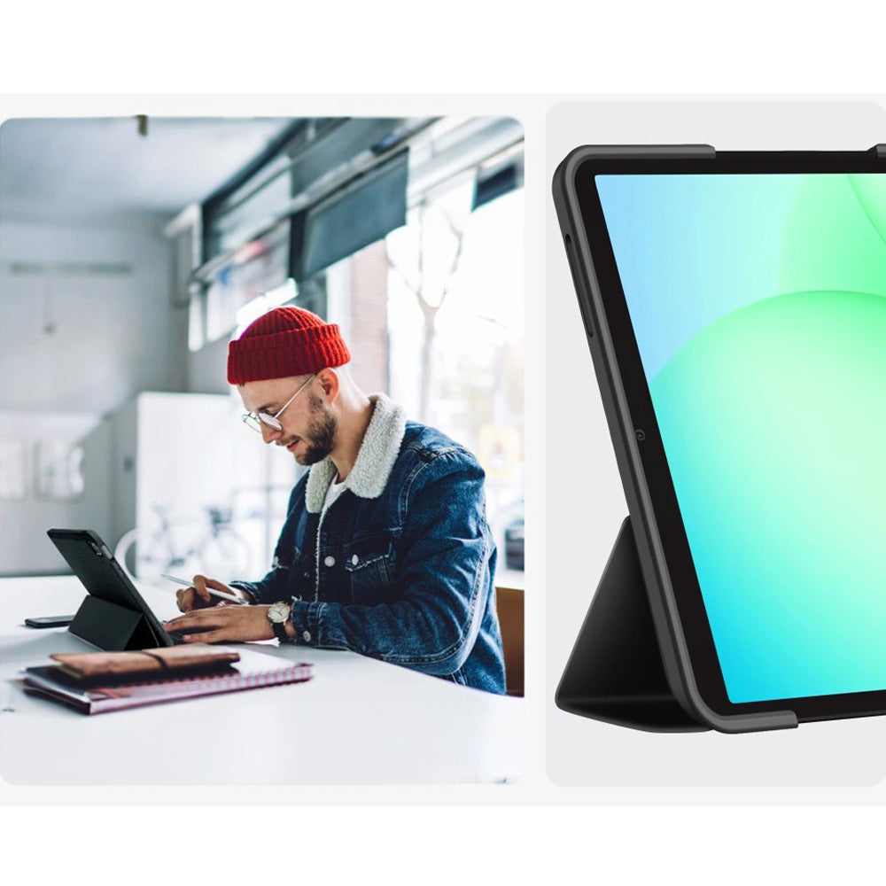 Schutzhülle mit Klappe für Galaxy Tab A11 Plus / A9 Plus, Tech-Protect SmartCase, Schwarz