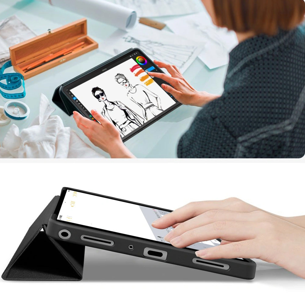 Schutzhülle mit Klappe für Galaxy Tab A11 Plus / A9 Plus, Tech-Protect SmartCase, Schwarz