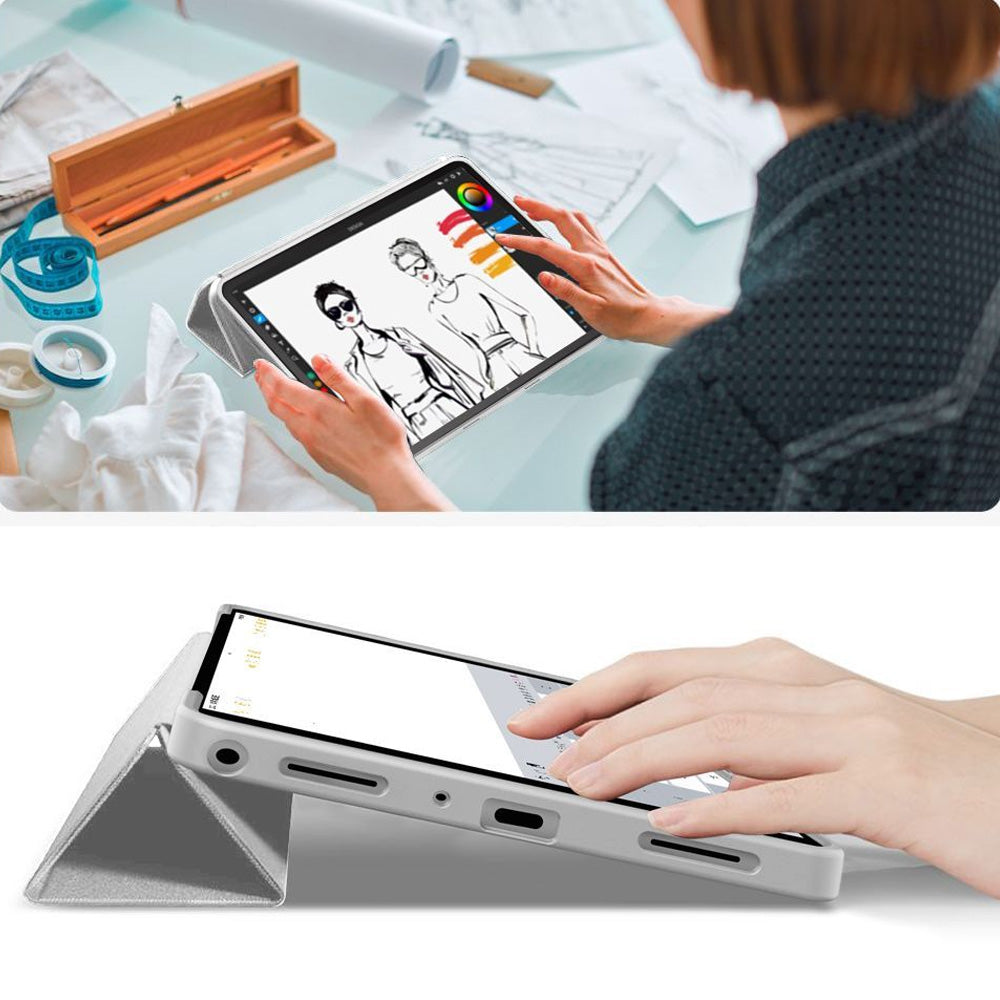 Schutzhülle mit Klappe für Galaxy Tab A11 Plus / A9 Plus, Tech-Protect SmartCase, Grau