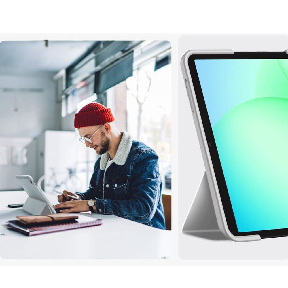 Schutzhülle mit Klappe für Galaxy Tab A11 Plus / A9 Plus, Tech-Protect SmartCase, Grau