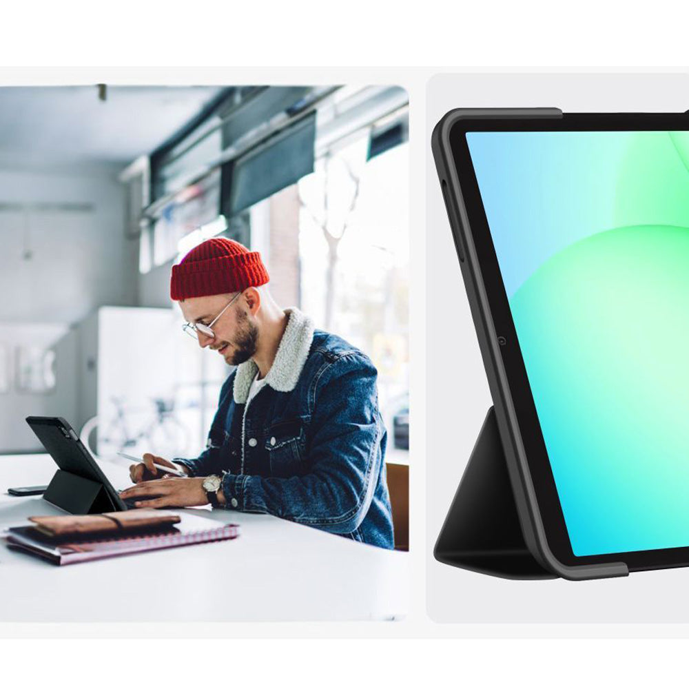 Schutzhülle mit Klappe für Galaxy Tab A11 / Tab A9, Tech-Protect Smartcase, Schwarz
