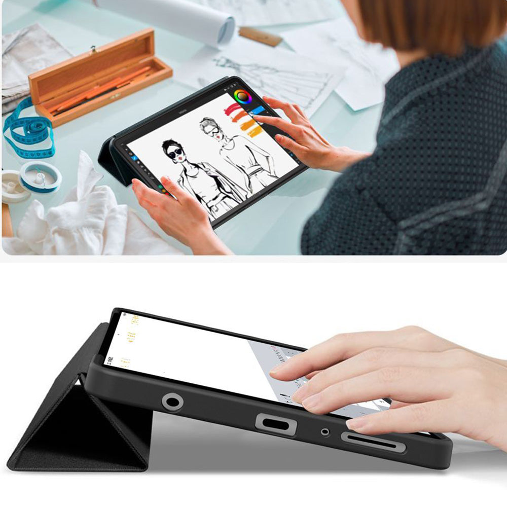 Schutzhülle mit Klappe für Galaxy Tab A11 / Tab A9, Tech-Protect Smartcase, Schwarz