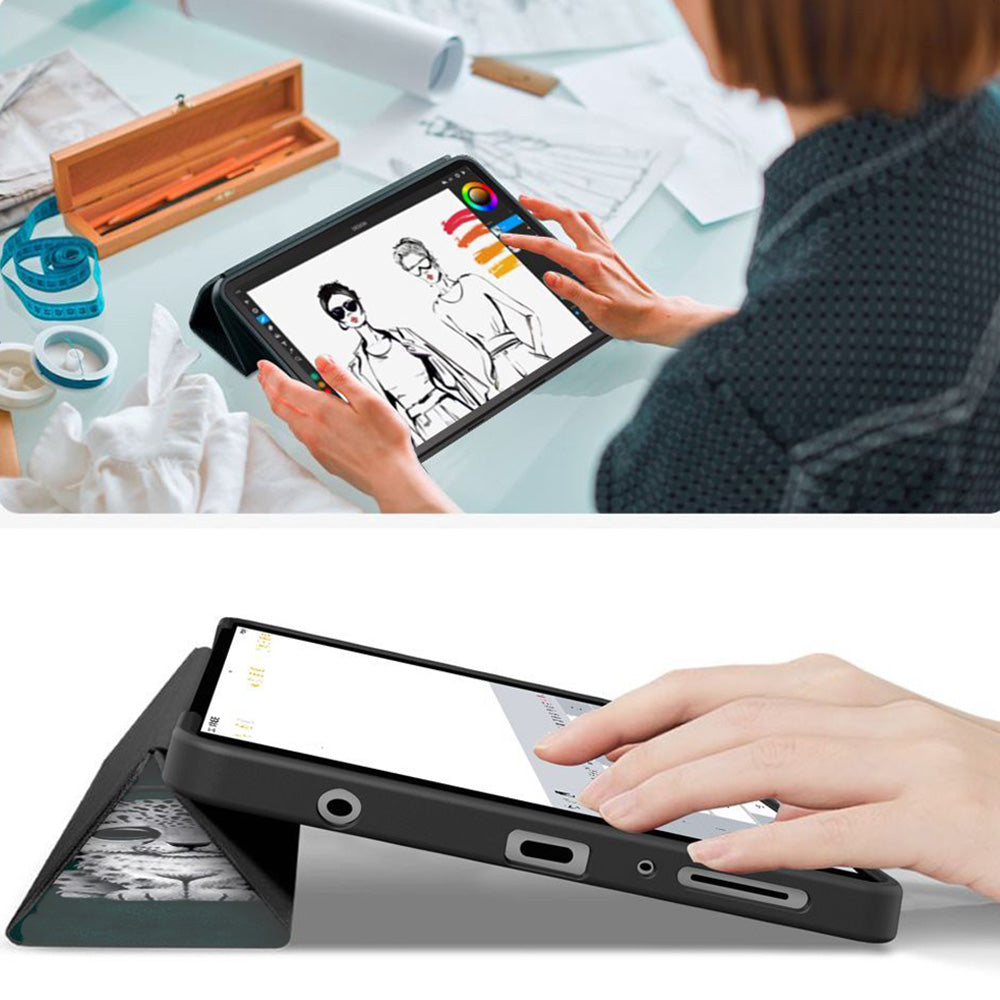 Schutzhülle mit Klappe für Galaxy Tab A11 / Tab A9, Tech-Protect SmartCase, Dunkelgrün