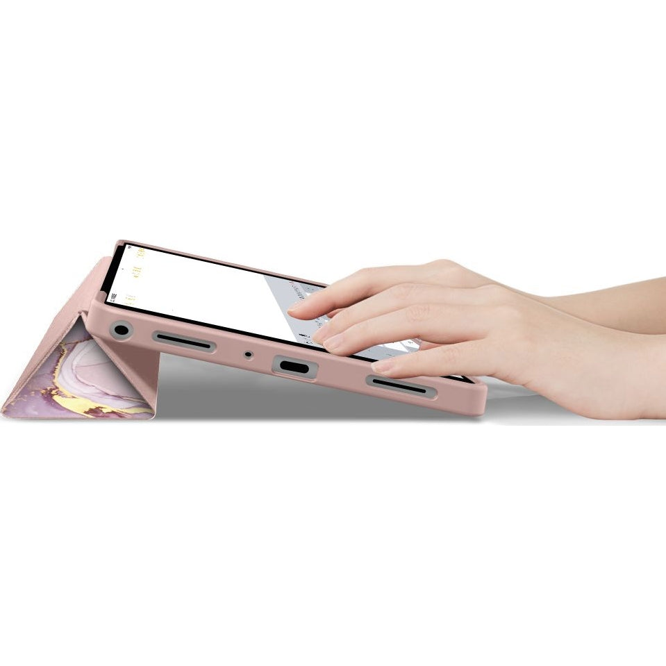 Schutzhülle mit Klappe für Galaxy Tab A11+ / Tab A9+, Tech-Protect SmartCase, Rosa