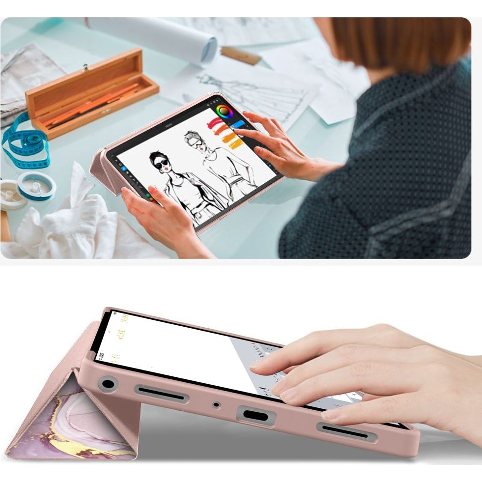 Schutzhülle mit Klappe für Galaxy Tab A11+ / Tab A9+, Tech-Protect SmartCase, Rosa