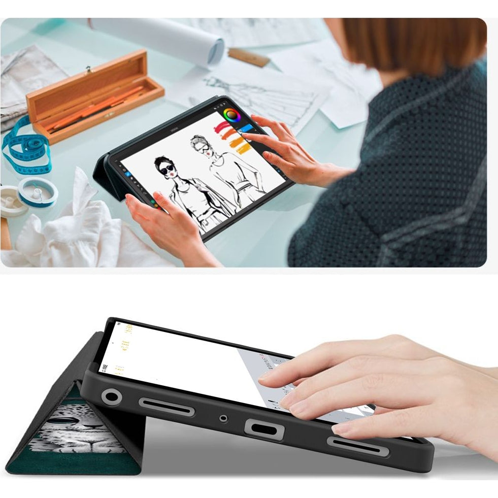 Schutzhülle mit Klappe für Galaxy Tab A11+ / Tab A9+, Tech-Protect SmartCase, Grün