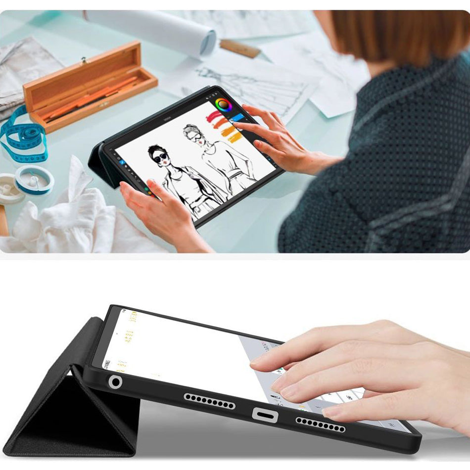 Schutzhülle mit Klappe für Lenovo Idea Tab 11.0, Tech-Protect Smartcase, Schwarz