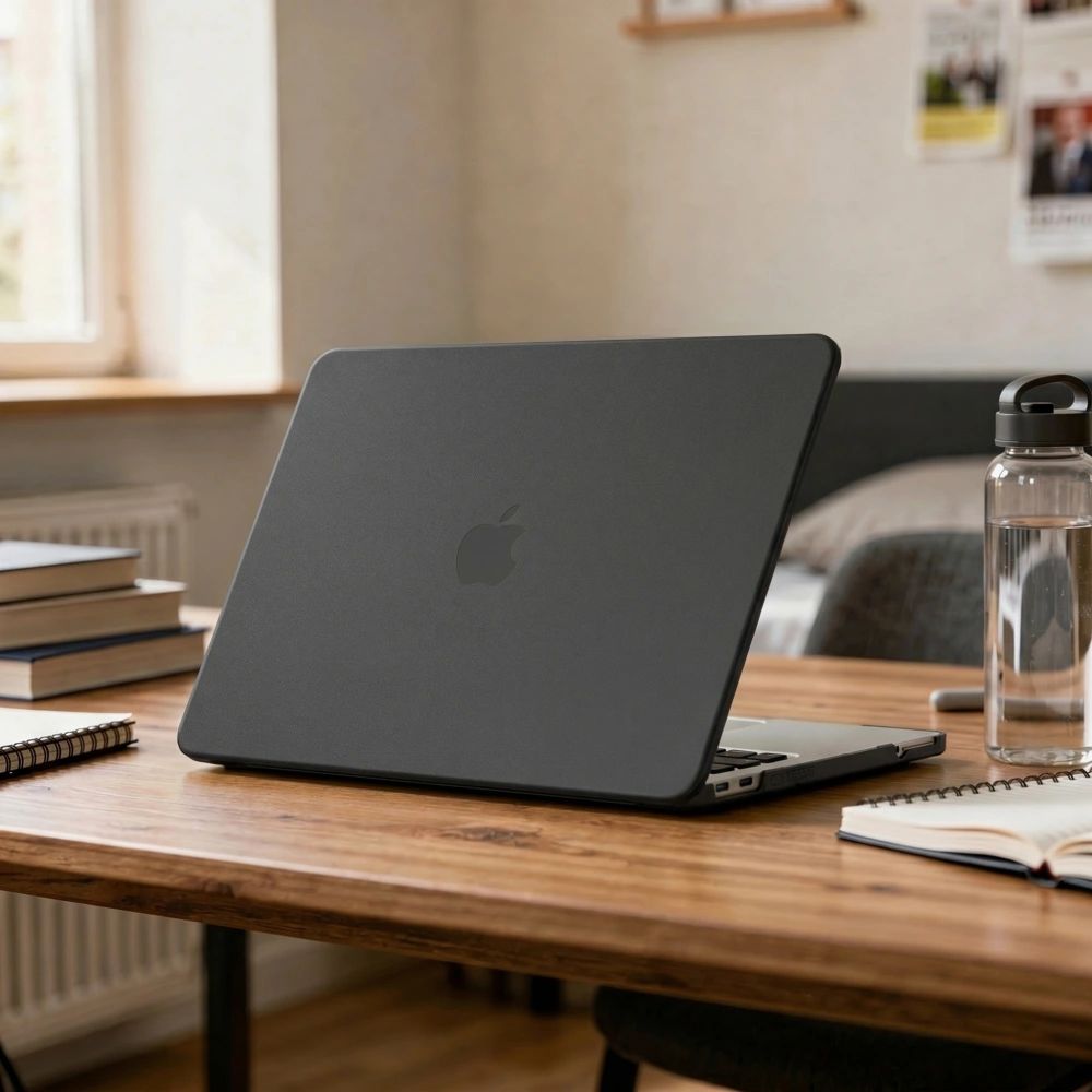 Schutzhülle für MacBook Neo 13" A18 Pro 2026, Tech-Protect SmartShell, mattes Durchscheinend-Schwarz