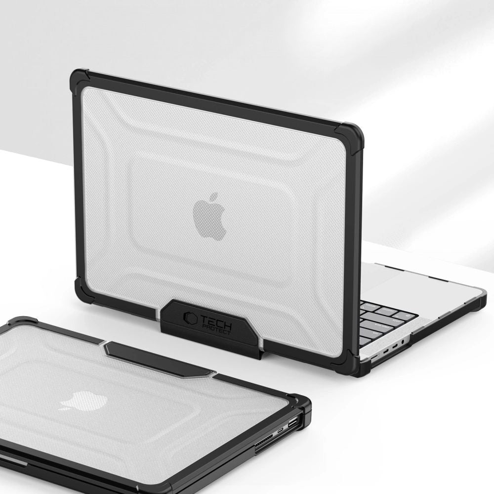 Schutzhülle für MacBook Pro 14" 2021-2026, Tech-Protect SmartShell Pro, Transparent-Schwarz