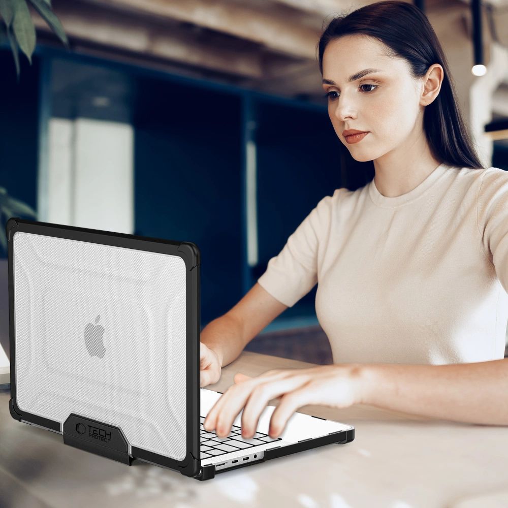 Schutzhülle für MacBook Pro 14" 2021-2026, Tech-Protect SmartShell Pro, Transparent-Schwarz