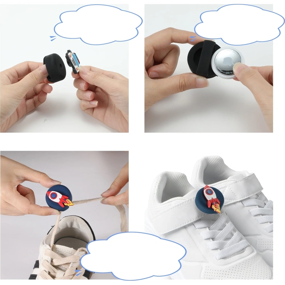 Hülle für Apple AirTag, Tech-Protect Smooth for Kids, für Schuhe, für Schnürsenkel, 4 Stück