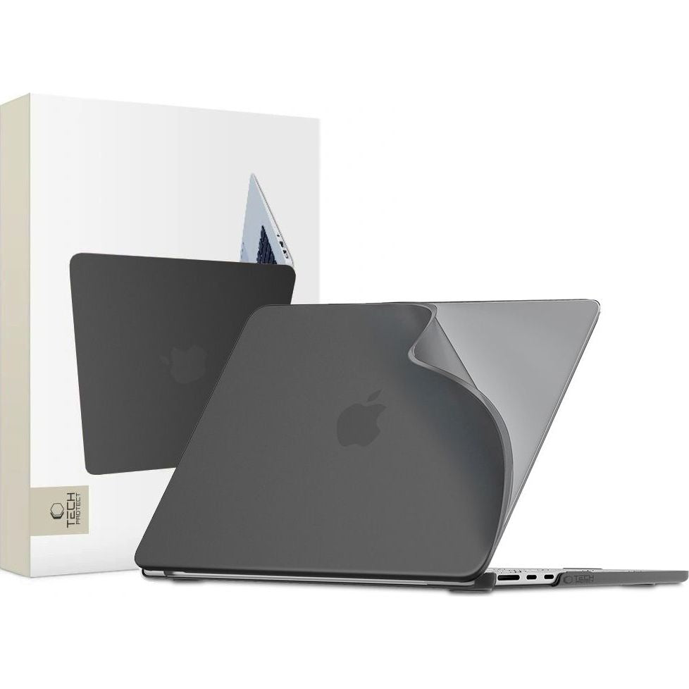 Schutzhülle für MacBook Air 13.6" M5 / M4 / M3 / M2, Tech-Protect Softshell, mattes Durchscheinend-Schwarz