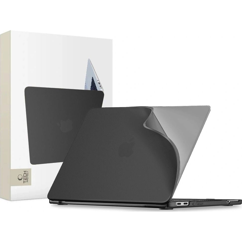 Schutzhülle für MacBook Neo 13 A18 Pro 2026, Tech-Protect Softshell, mattes Durchscheinend-Schwarz