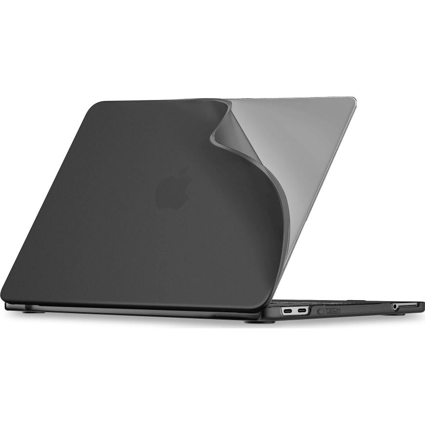 Schutzhülle für MacBook Neo 13 A18 Pro 2026, Tech-Protect Softshell, mattes Durchscheinend-Schwarz