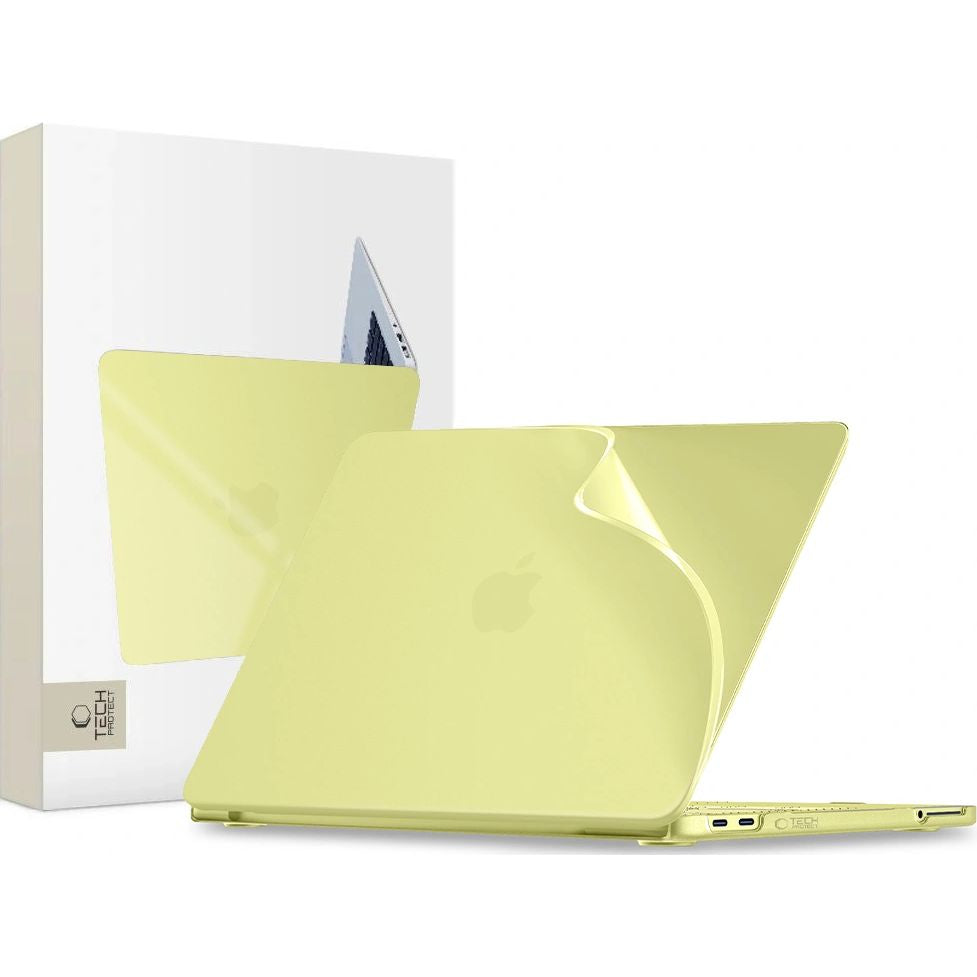 Schutzhülle für MacBook Neo 13 A18 Pro 2026, Tech-Protect Softshell, mattes Durchscheinend-Gelb