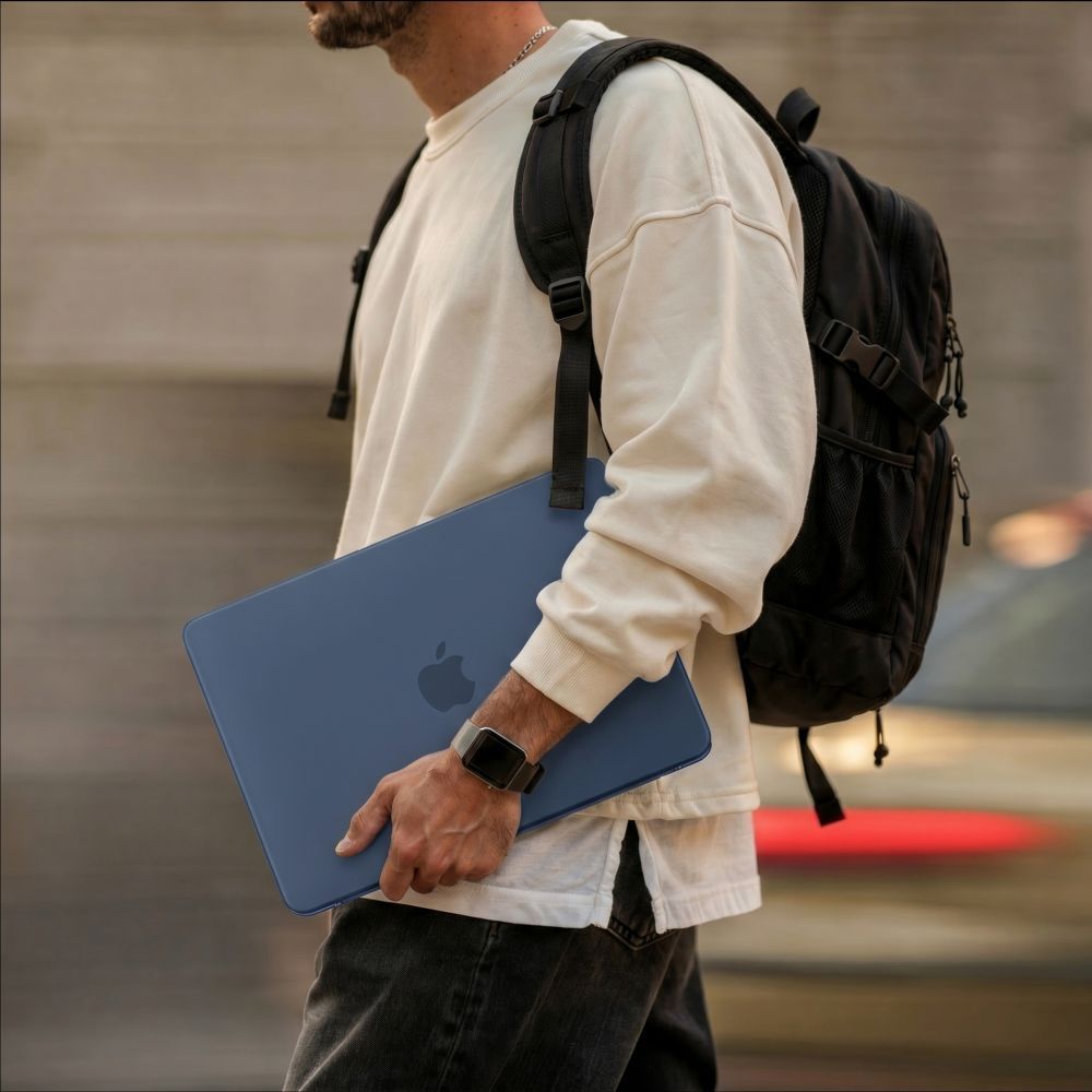 Schutzhülle für MacBook Neo 13" A18 Pro 2026, Tech-Protect Softshell, mattes Durchscheinend-Blau