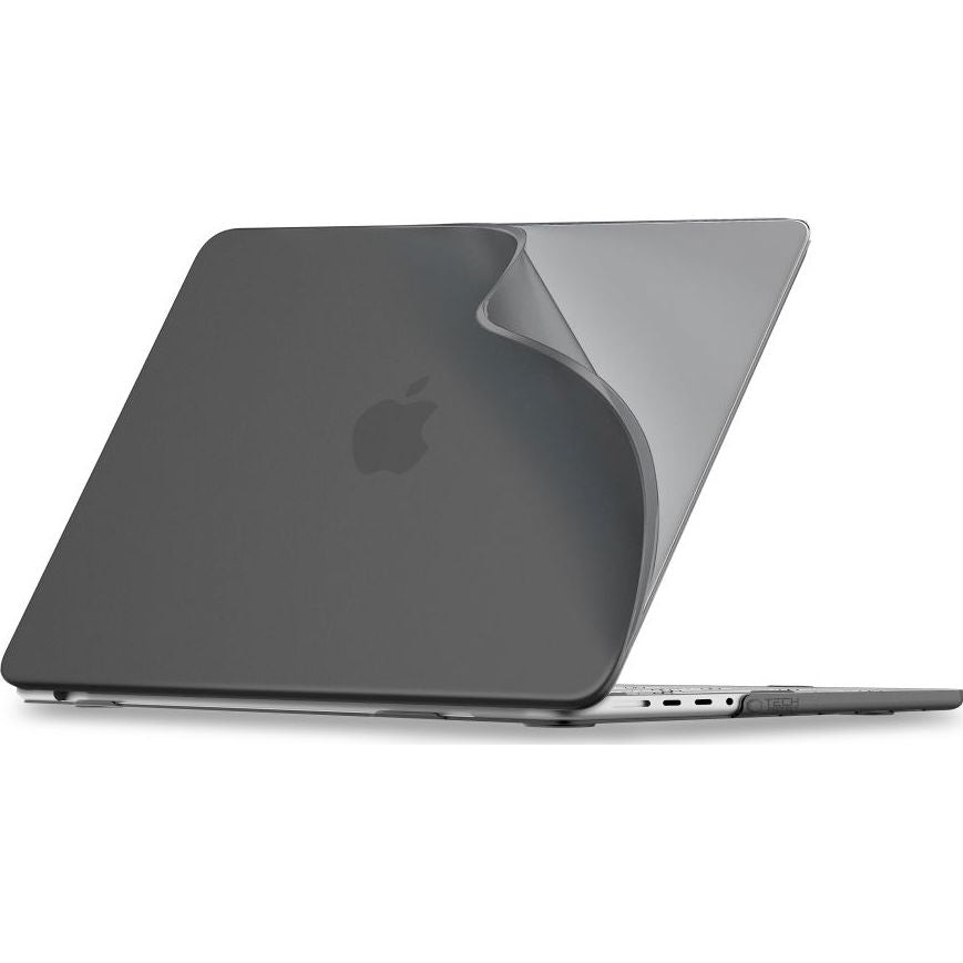 Schutzhülle für MacBook Pro 14" 2021-2026, Tech-Protect Softshell, mattes Durchscheinend-Schwarz