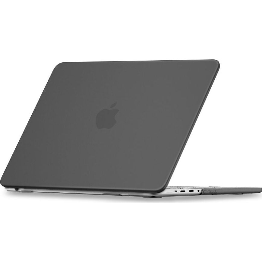 Schutzhülle für MacBook Pro 14" 2021-2026, Tech-Protect Softshell, mattes Durchscheinend-Schwarz