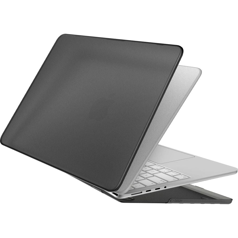 Schutzhülle für MacBook Pro 16" 2021-2026, Tech-Protect Softshell, mattes Durchscheinend-Schwarz