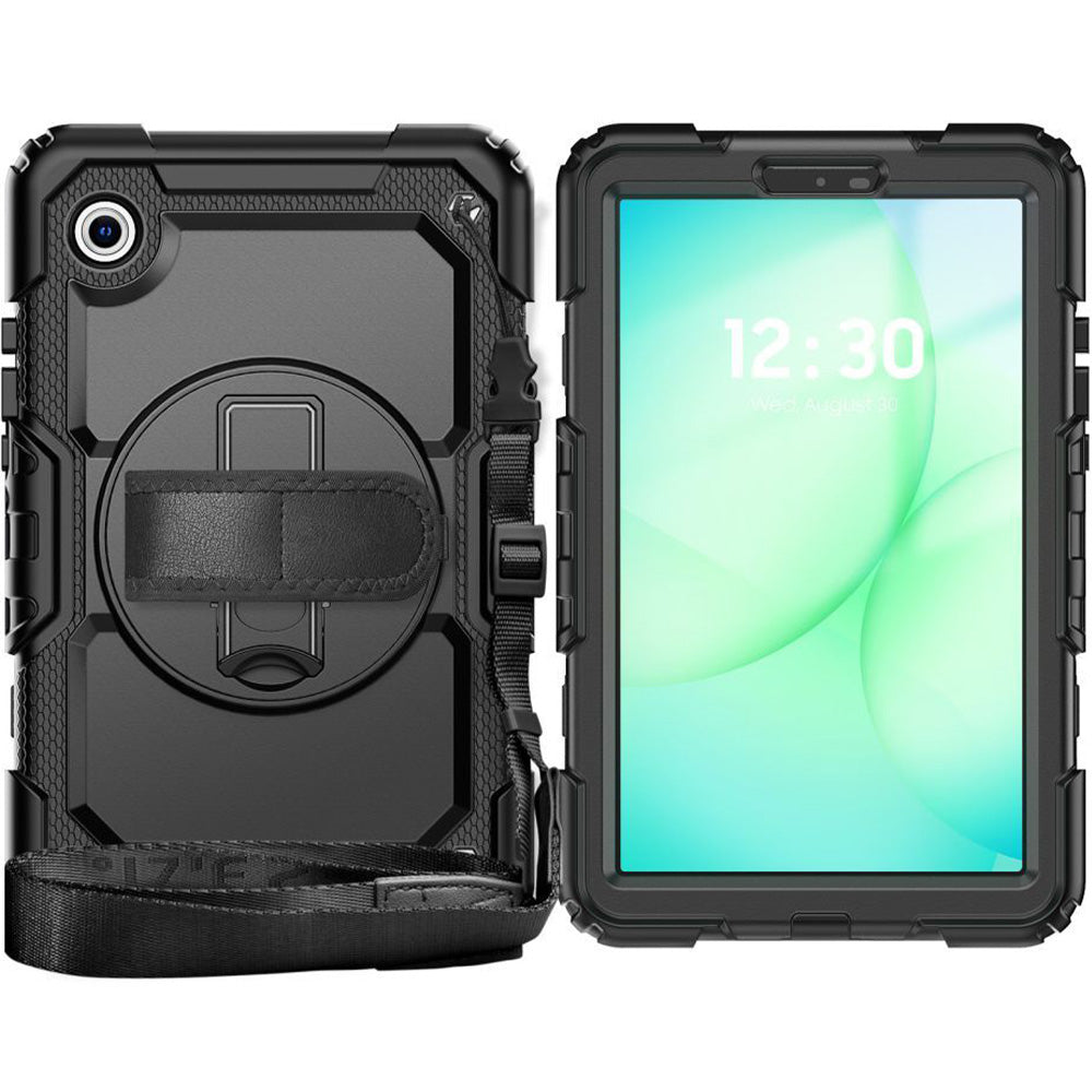 Schutzhülle mit Bildschirmschutz für Galaxy Tab A11 / Tab A9, Tech-Protect Solid, Schwarz