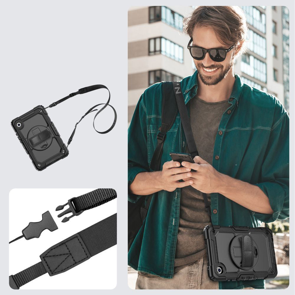 Schutzhülle mit Bildschirmschutz für Galaxy Tab A11 / Tab A9, Tech-Protect Solid, Schwarz