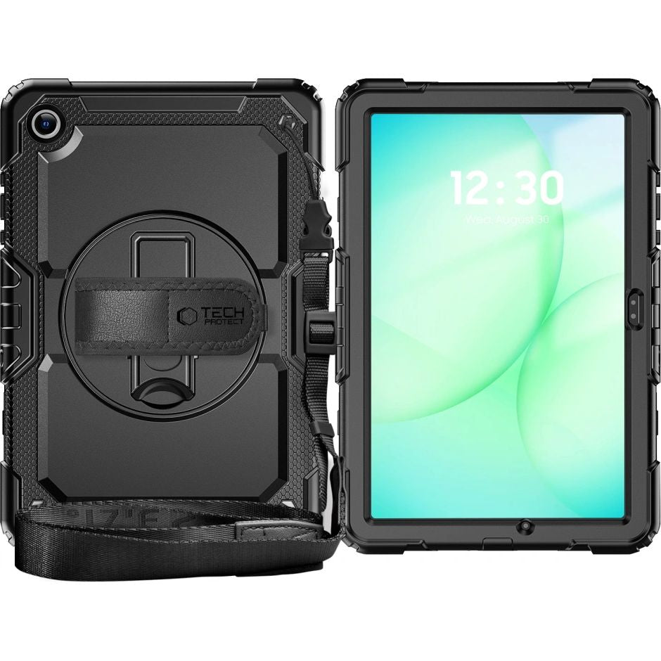 Schutzhülle mit Bildschirmschutz für Galaxy Tab A11 Plus / A9 Plus, Tech-Protect Solid, Schwarz
