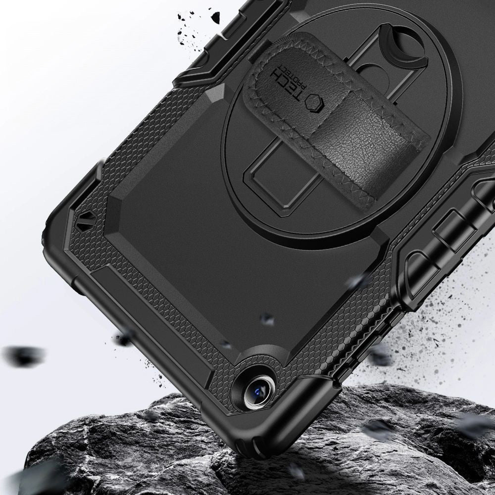 Schutzhülle mit Bildschirmschutz für Galaxy Tab A11 Plus / A9 Plus, Tech-Protect Solid, Schwarz