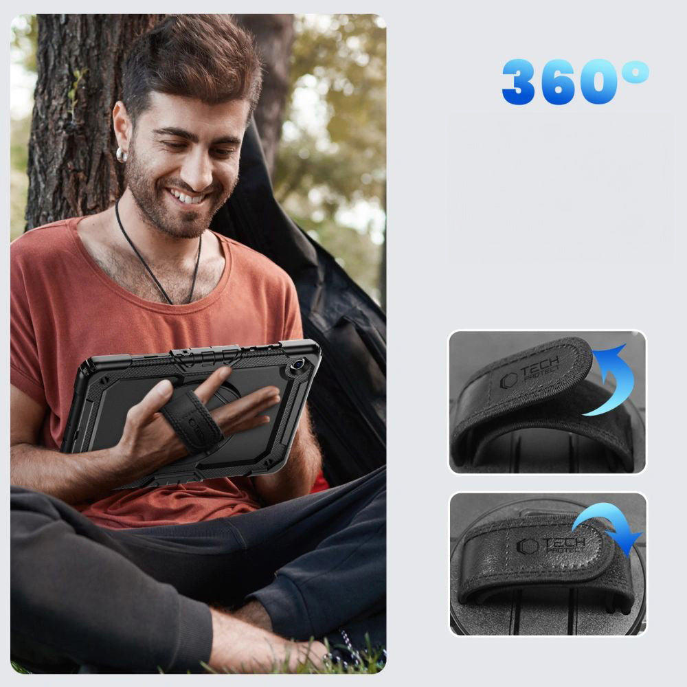 Schutzhülle mit Bildschirmschutz für Galaxy Tab A11 Plus / A9 Plus, Tech-Protect Solid, Schwarz